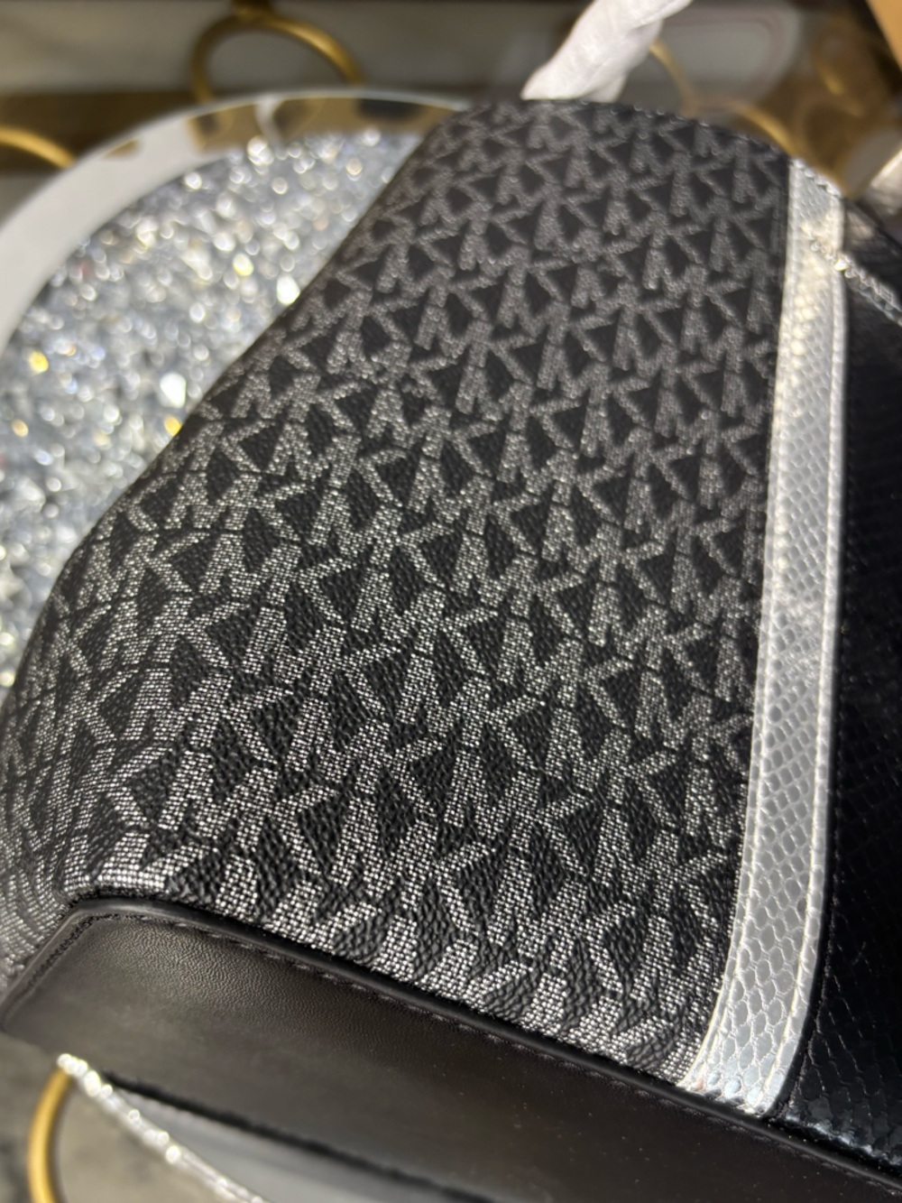 Michael Kors Pratt Medium Signature Logo and Metallic Shoulder Bag NWT - Picture 10 of 12